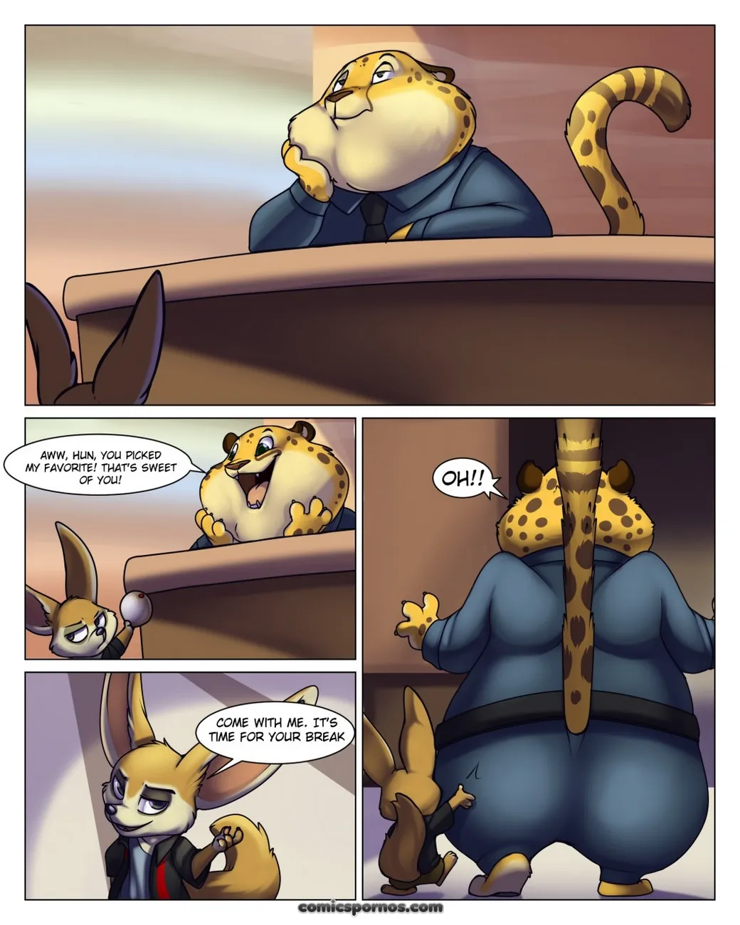 Clawhauser's Curvy Lunch: NSFW Comic - Page 1